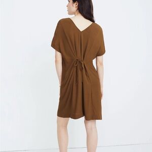 Madewell Weathered Olive Downtown Tie-Back Dress Sz Small